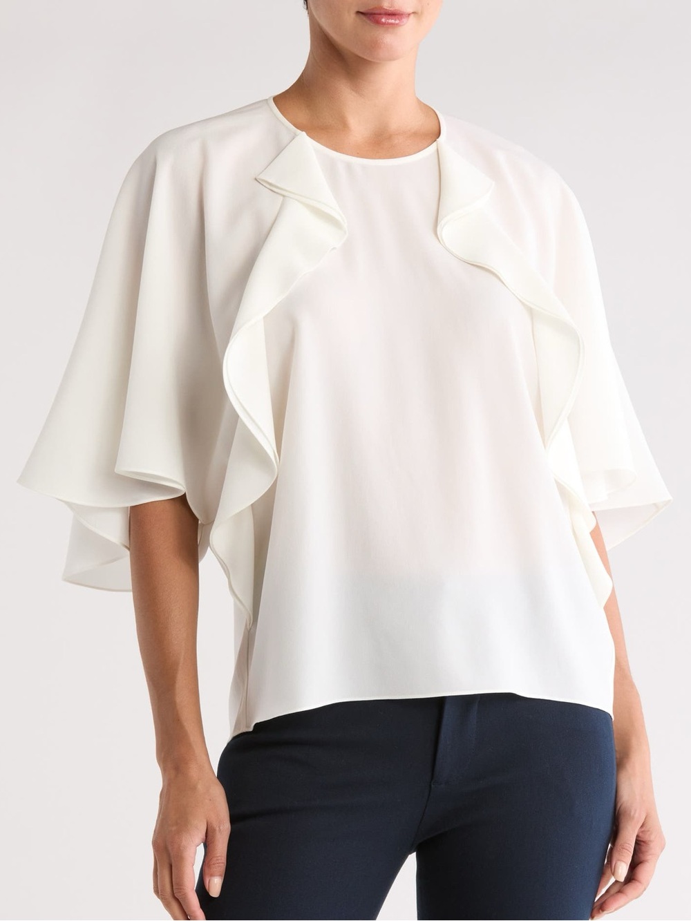 FRAME FRILLY RUFFLE SHORT SLEEVE WOVEN TOP ❤️NWT❤️